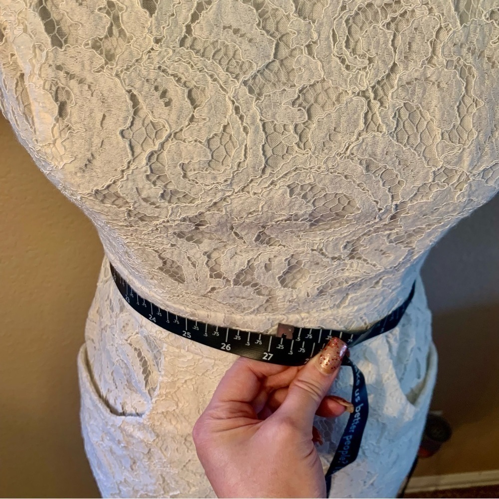 NEW Tart Lace Mini Dress White Small Sleeveless Front Pockets Back Zipper Boho - Picture 16 of 16
